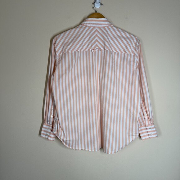 AYR The Deep End Shirt Orange Striped Size S Minimalist Capsule Preppy Work - Picture 8 of 9